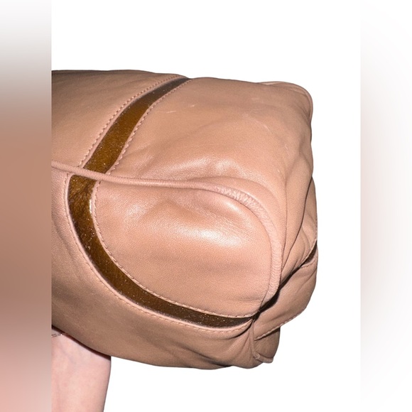 LOEWE RARE TAN LAMBSKIN LEATHER ANAGRAM BOSTON BAG WITH LUGGAGE TAG - Picture 13 of 16